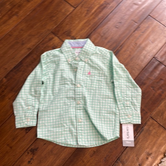 Carter's Gingham NWT  button down shirt - Picture 4 of 10